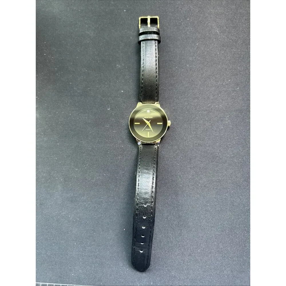 Armitron Gold Tone Case Black Dial And Band Women’s Quartz Watch
